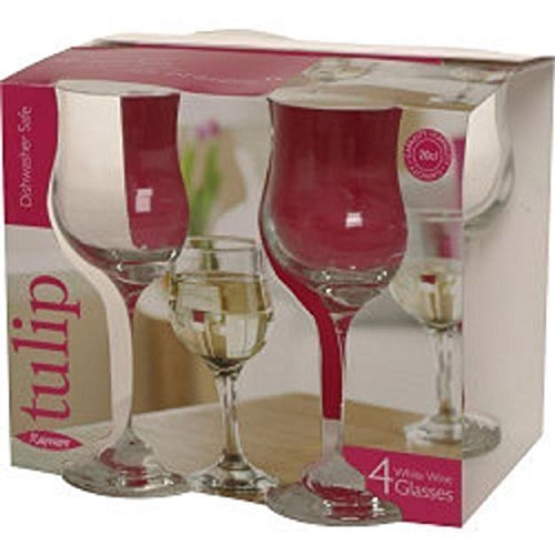 Ravenhead Tulip White Wine Glasses, Sleeve of 4, Transparent, 20 cl