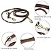 LWBMG Multi Function Leather Dog Leash 8ft Genuine Leather Leash for Dogs Hands Free Pet Leashes Double Ended Pet Training Leashes for Small Medium Large Dogs