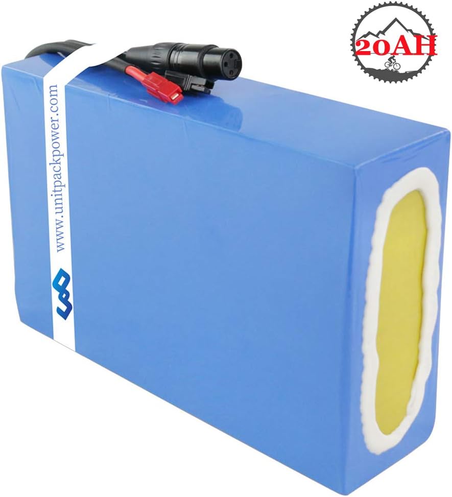 Ebike Battery 52V 20AH Lithium Battery Pack with Charger, Waterproof PVC Electric Bike Battery for 1000W 750W 500W Motor (US Warehouse)