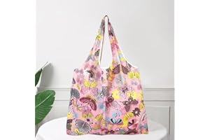 1pc Large Reusable Shopping Bag, Foldable Flower Cloth Square Bags, Machine Washable Tote Bag for Women Daily Use