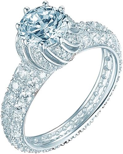 2.99Ct 14k White Gold Enhanced Diamond(VS) Desert Rose Engagement Rings for Women Wedding Anniversary (D Color, VVS1 Clarity) - All Sizes Available, Size - 7.5