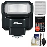 Nikon SB-300 AF Speedlight Flash with Batteries & Charger + Cleaning & Accessory Kit for D3200, D3300, D5200, D5300, D7000, D7100 DSLR Cameras