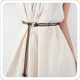 Rope Belts for Women Thin Black Belt Faux Leather Waist Tie Dress Renaissance Viking Rope Belt