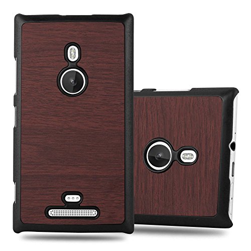 Cadorabo Case works with Nokia Lumia 925 in WOODY COFFEE (Design WOODY) â€“ Shockproof Scratch Resistant Plastic Case Protective Shell Bumper Skin Back Cover