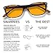 Swanwick CLASSIC NIGHT - Blue Light Blocking Glasses for Women, Men. Sleep Aid, Anti Eyestrain Headache for Computer, Gaming, TV, UV Glare w/FREE $497 Training Course (Large, Tortoise Shell)