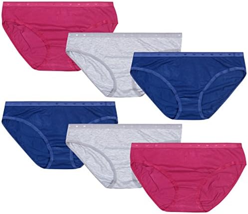 International Intimates Women's Cotton Stretch Bikini Panties, Assortment 4, Medium, (Pack of 6)