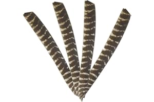 ZSHJGJR 30 Pieces Full Length Turkey Feather Archery Arrow Fletching (7-11 Inch) Spiral Twist Wrap Feathers Right Wing Fletches for DIY Flu Flu Arrows