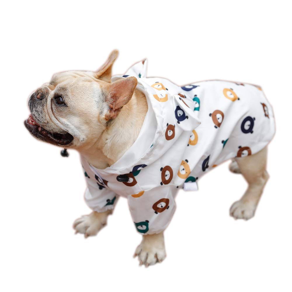 French Bulldog Rain Jacket, Hooded Dog Rain Poncho Waterproof, Small to Medium Sizes (2XL, Back Length 48cm)