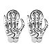 Jovivi 16G Punk Gothic Hypoallergenic Stainless Steel Skeleton Hand Skull Claw Ear Stud Earrings for Women