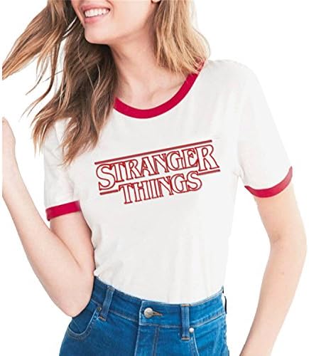 Beles Womens Stranger Things Print T Shirt Short Sleeve O-Neck Tops