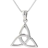 Jewelry Trends Sterling Silver Celtic Triquetra Trinity Knot Pendant Necklace 18"
