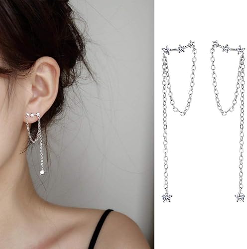 Amazon 晋良貿易韓国語版ストールスタータッセルピアスロング女性トレンディネットレッドダイヤモンドパール幾何学的非対称イヤリングイヤリング 25 Starイヤリング プラチナでメッキされた銅 ネックレス 通販