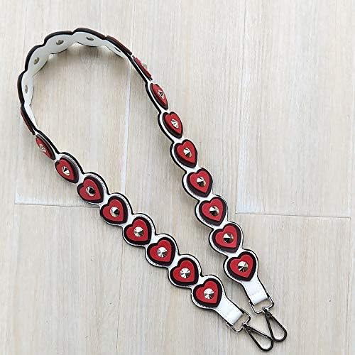 Design pu Leather Heart Pattern Silver Rivets Ladies Handbags Shoulder Strap Belt Bag Accessories Bag Parts 2 Colors