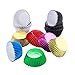 Healifty Cupcake Liners Aluminum Foil Cups Cake Muffin Molds for Baking (Black)- 100 Pieces