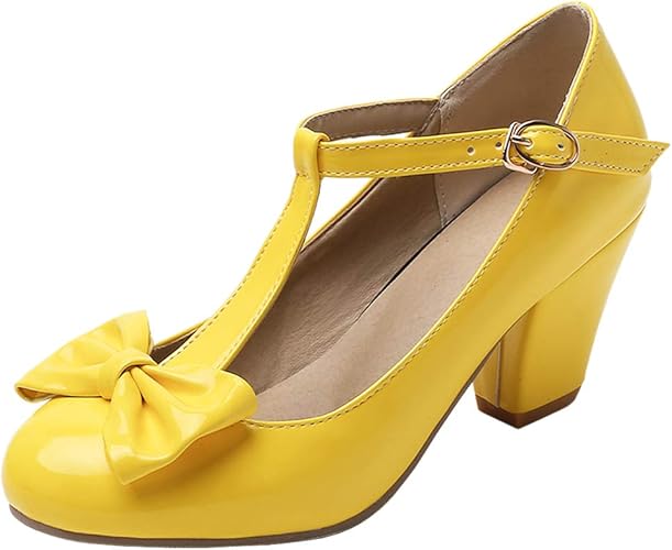 Amazon Nonbrand Evekitty T ストラップ パンプス 可愛い レディース パーティー 靴 リボン パンプス