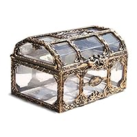 CAIDUD Beautiful Storage Box Jewelry Metal Lock Treasure Chest Plastic Fashion