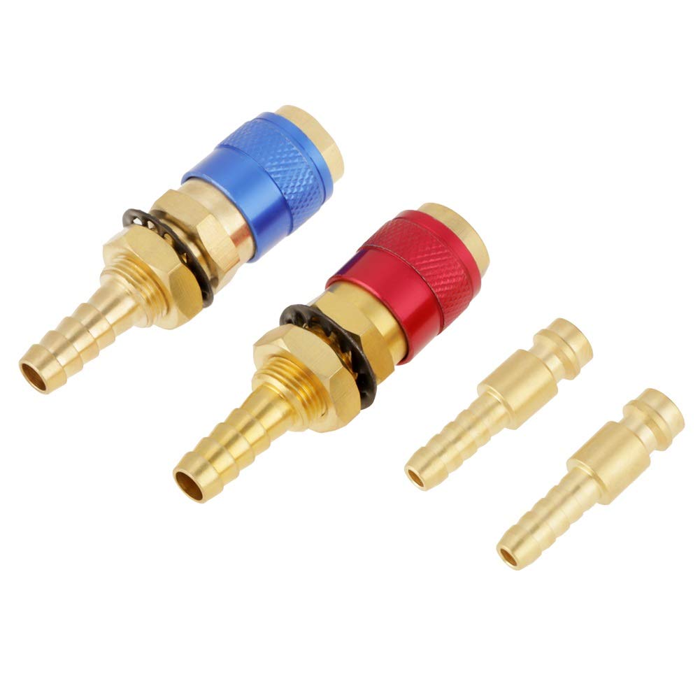 Water Cooled & Gas Adapter Water Tig Tourch Quick Connector Fitting for Tig Welding Torch 2pcs