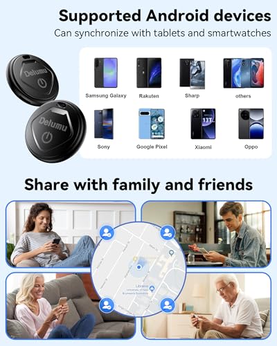 Smart Tracker Tag, 2026 [Google Certified] Air Tracker Android 4 Pack | Tracker Tags Battery Life 1 Year Life, Keys/Wallets/Suitcases/Backpack Locator