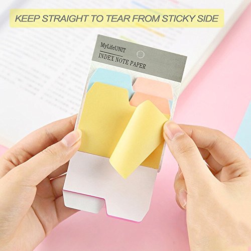 Divider Sticky Notes 90 Ruled Notes with 6 Color and Size, 4 Pack Index Self Stick Notes Take Notes and Mark Pages for Home Office School