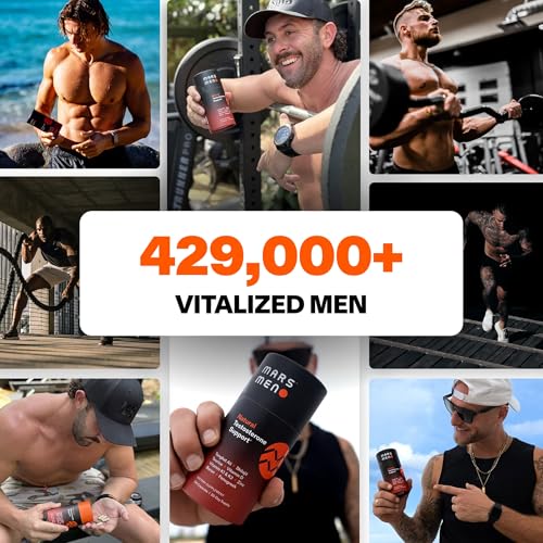 MARS MEN Testosterone Booster for Men - Natural Supplement Premium Tongkat Ali, Fenugreek, Shilajit & Boron - Male Support - Libido, Energy & Muscle Growth Support - 30 Servings + Travel Tin
