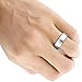 Tungsten Wedding Band Ring For Men & Women, Brushed Matte Silver Engagement Ring Finish w/ Beveled Polished Edge - Durable and Comfortable 8mm Width Ring ( Size 11)