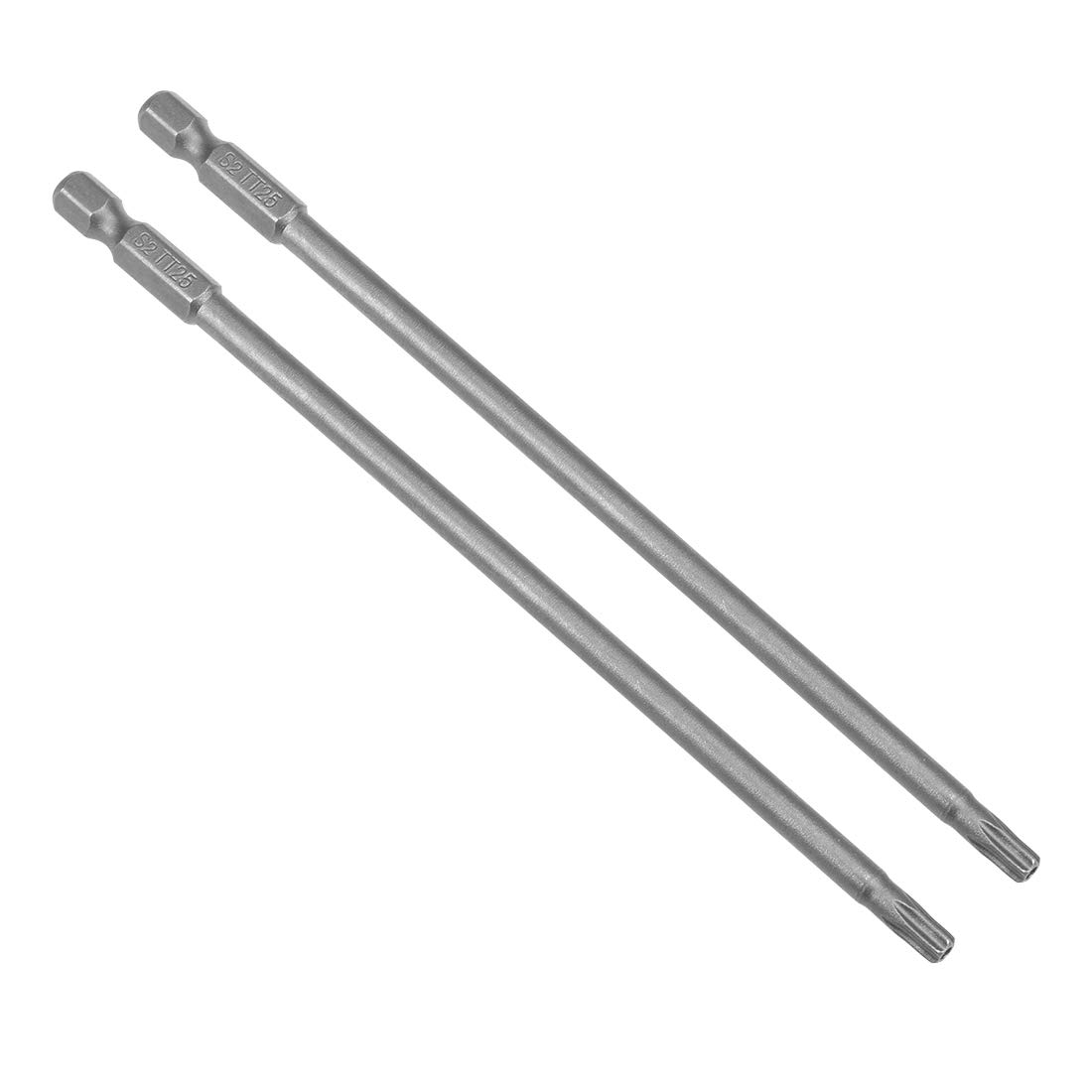 sourcing map 2 Pcs T25 Magnetic Torx Screwdriver Bits, 1/4 Inch Hex Shank 5.9-inch Length S2 Security Tamper Proof Screw Driver Kit Tools