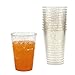 50 Gold Glitter Clear Hard Plastic Cups | 12 oz. Fancy Disposable Wedding Tumblers for Party & Wedding (50-Pack) by Bloomingoods