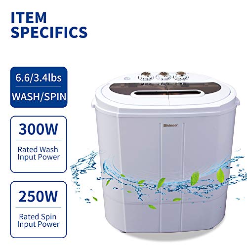 Shinco Portable Compact Mini Twin Tub Washing Machine w/Wash and Spin