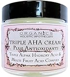 AHA Face Cream ORGANIC Natural Triple Alpha Hydroxy Acid & Multi Fruit Acids Complex. LacÂ­tic Acid, Glycolic Acid, Citric Acid, and Malic and Tartaric Acids Plus Antioxidants 2.5 OZ Glass Jar (2.5 OZ)