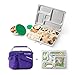 PlanetBox ROVER Eco-Friendly Stainless Steel Bento Lunch Box with 5 Compartments for Adults and Kids - Purple Carry Bag with Fairies Magnets