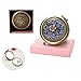 VintageBee Vintage Makeup Mirror Folding Pocket Mirror Round Compact Mirror Double-sided Hand Mirrors Mother's Day gift (D)
