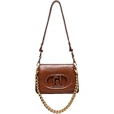 Liu Jo LaPuffy Small Crossbody Bag &ndash; Brown Glossy Shoulder Bag with Chain Handle