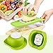 Mandoline Slicer+Peeler, Kitchen Vegetable Slicer Vegetable Grater Vegetable Cutter Julienne Slicer Potato Slicer Food Slicer Cheese Chopper Veggie Cutter for Cucumber With 5 Interchangeable Blades