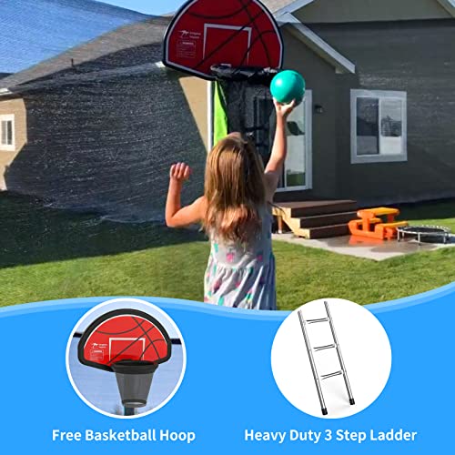 Kangaroo Hoppers 15 FT Trampoline with Safety Enclosure Net, Basketball