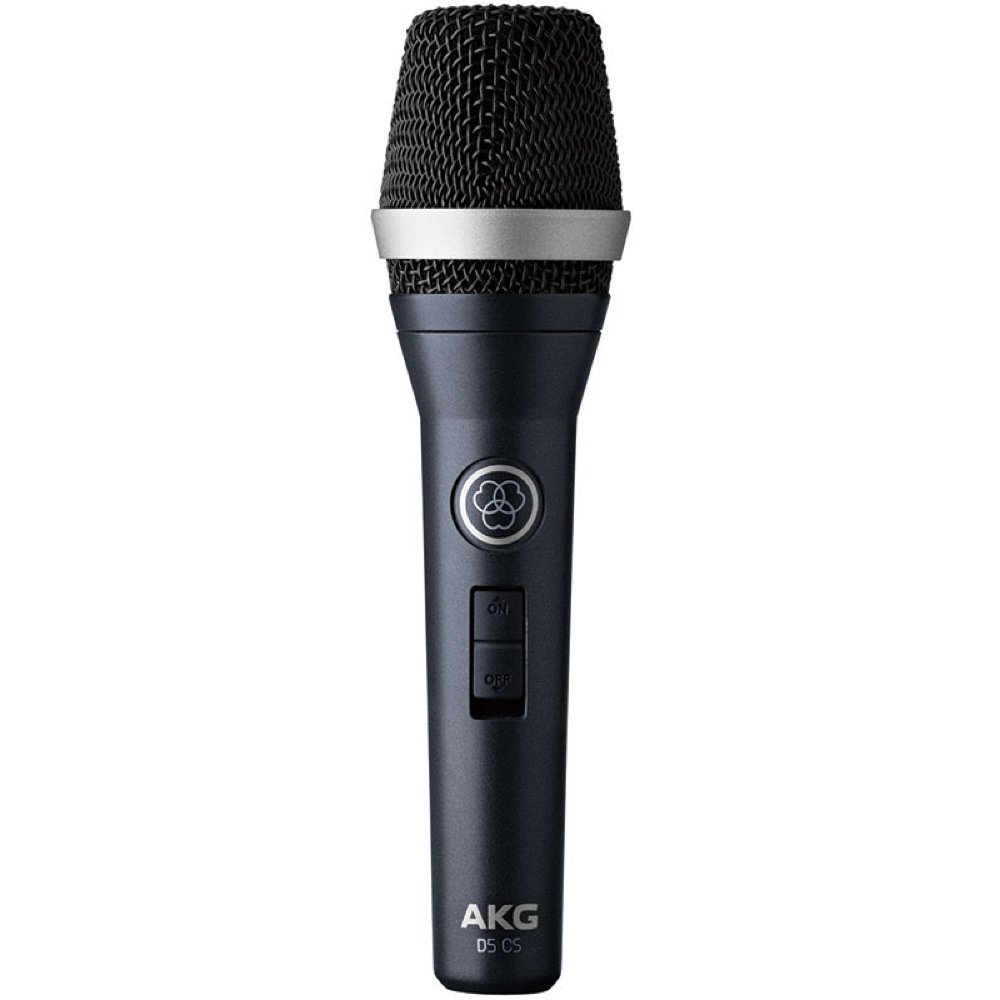 AKG D5 CS Professional Dynamic Vocal Microphone- Cardioid polar pattern, Dynamic Style, On/Off Switch, Integrated pop filter, dual shock mount capsule, patented laminated Varimotion diaphragm