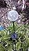Solar Gazing Ball LED Lights on Tall Stakes -Outdoor Landscape Pathway Light for Patio and Lawn Lighting Decor, Hand Made with Crackled Stained Glass