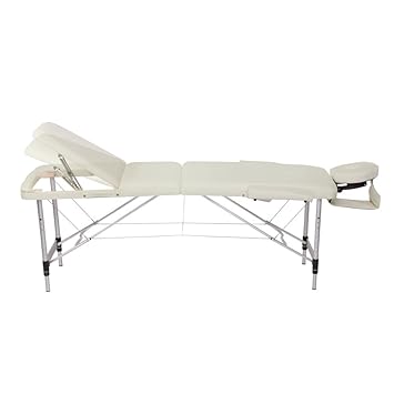 dibea MT00573, 3-Zonen Massagebank (Rückenlehne, Aluminiumgestell, höhenverstellbar, beige