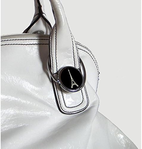 Miss Kha Eiffel Tower Foldable Purse Hook, Black, Black, White - Image 3