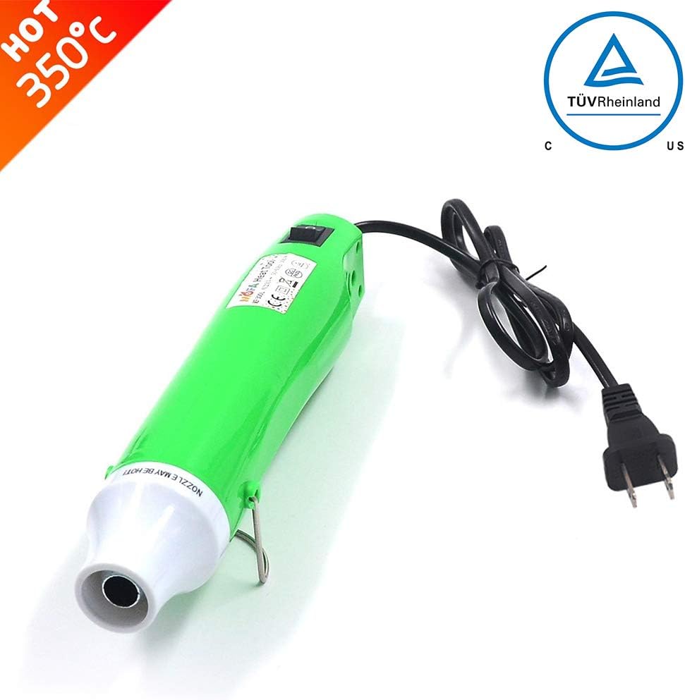 New Heat Gun,mofa Hot Air Gun Tools Shrink Gun with Stand For DIY Embossing And Drying Paint Multi-Purpose Electric Heating Nozzle 300W 110V (Green,White)