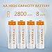 TYBATT NiMh AA Rechargeable Batteries High Capacity, 2800mAh Pre-Charged Battery Pack, 8-Pack with 2 Storage Cases