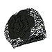 Rosette Flower Chunky Knit Headband, Multicolor Crochet Adjustable Ear Warmer