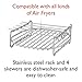 3hproducts Air Fryer Rack - Multi-Purpose XL Double Layer Rack Compatible with Air Fryers Bigger Than 5.5 Quart-with 5 Skewers
