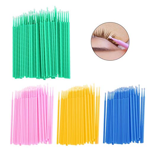 Cleaning Cotton Swabs 400PCS Microbrushes Disposable Cotton Stick Tattoo Eyelash Extension Lash Removing Cotton Swabs