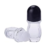 Happyupcity 2 Pcs 50ml 1.69oz Clear Roller Bottle