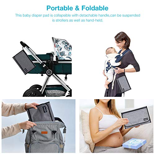 Nappy Changing Mat,Lychee Water-Resistant Foldable Baby Changing Kit Soft Pillow Travel Diaper Pad Keep Baby Clean for Home Travel Outside