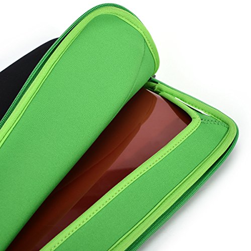 Apple MacBook Pro 13" (MD213LL/A)laptop computer sleeve with outside pocket- universal fit in black/green - Thumbnail 6