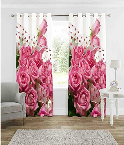 Buy Indiancraft Single Window Polyester Pink Curtains 5ft Online