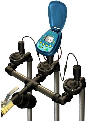 Galcon 7003 3 Station Kit Including Battery Operated Controller with Three 1" Inline DC Latching Valve