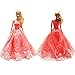ZHIHU 5Pcs 360°Sewing Party Handmade Fashion Wedding Party Gowns Dresses Clothes and 10 pair shoes For 11.5 Inches Barbie Doll