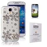 ArmyBee inc Samsung Galaxy S4 Case Bling Crystal Winter Christmas Snowing Snowflake Design (Fits:Samsung Galaxy S4 / IV / i9500, Package includes: 1 X ArmyBee Screen Protector, Extra Rhinestone)